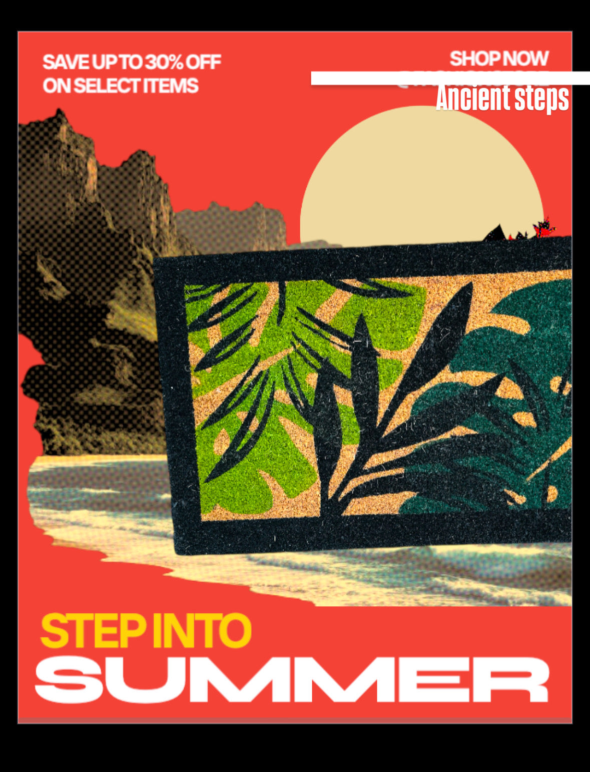 Leaf Print Doormat,a stylish way to welcome guests with a touch of nature.