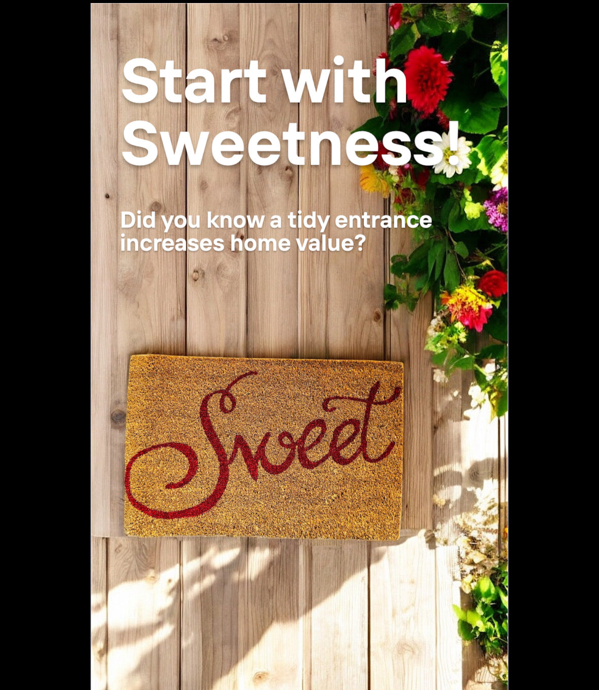 Step into sweetness – the perfect doormat for a warm, cheerful home.