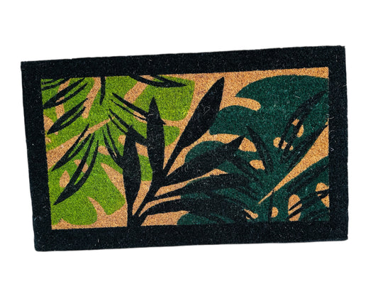 Leaf Print Doormat,a stylish way to welcome guests with a touch of nature.